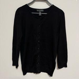 Black Knit Cardigan by Cable and Gauge
